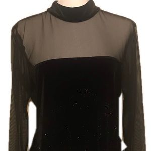 Dress Barn Collection Sz 14 Black beaded sheer top